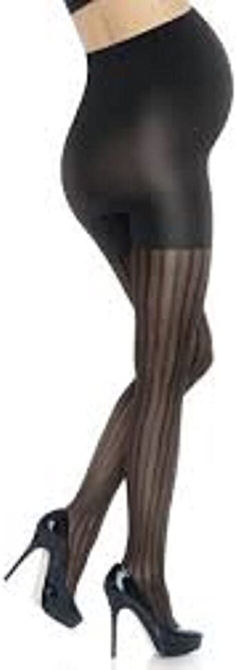 Spanx Assets Mama Stripe Tights Size 1 Black